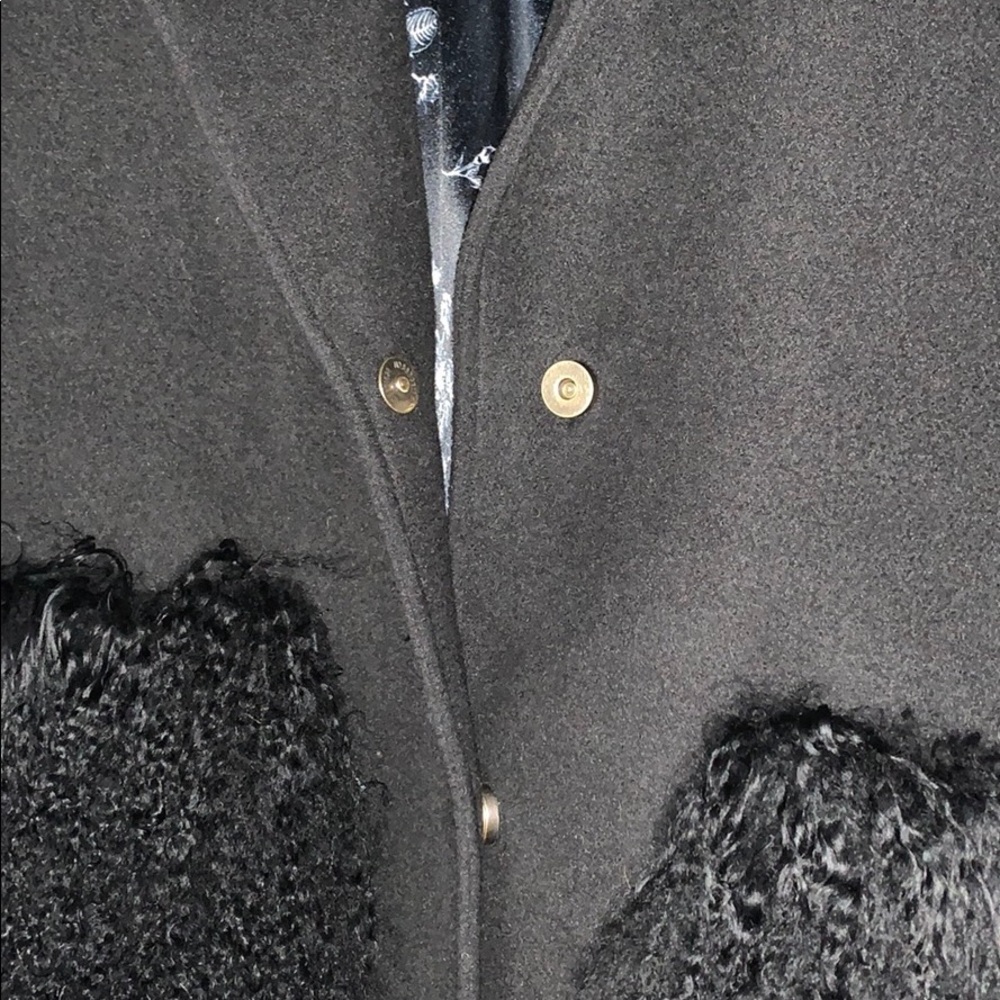 Bella Potemkina Wool-blend Black Coat with Fur - Picture 11 of 13